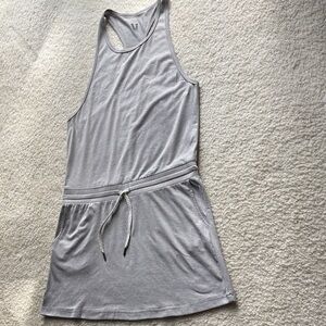Vuori X-Sm grey racer back athletic dress pockets summer swimsuit coverup